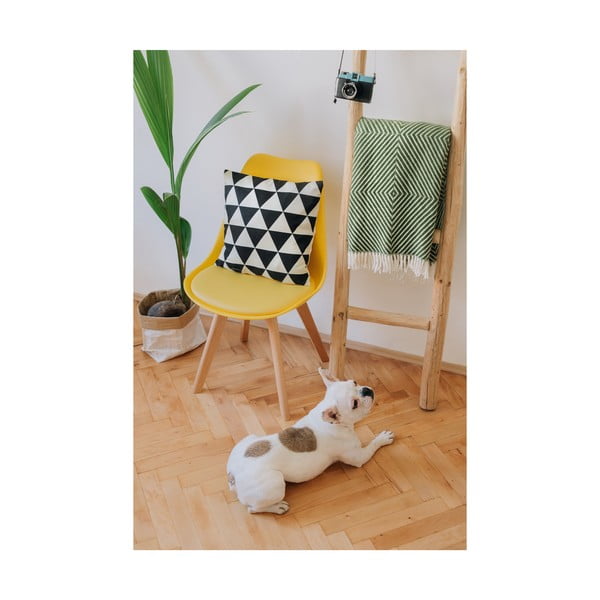 Geltonos spalvos kėdė su bukmedžio kojomis Bonami Essentials Lumos-image-3