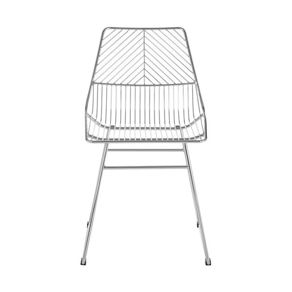 Sidabrinės spalvos iš metalo valgomojo kėdė District – Premier Housewares-image-2