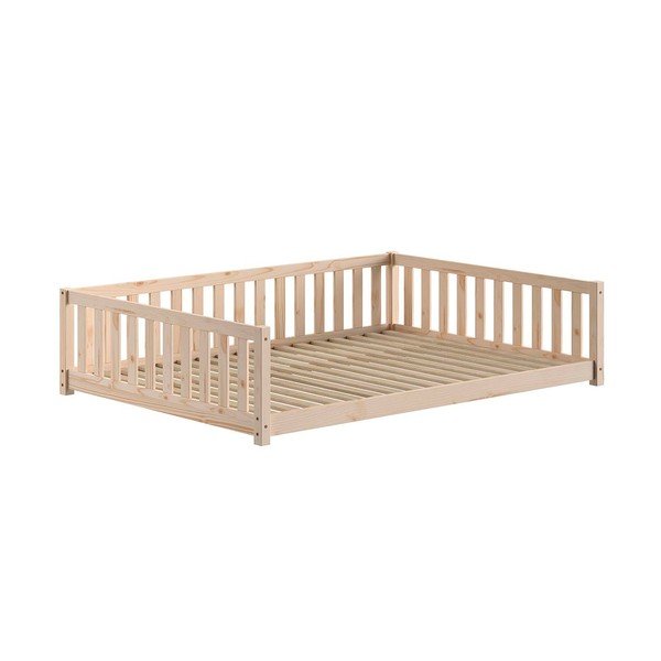 Natūralios spalvos ištraukiama iš pušies masyvo vaikiška lova su sandėliavimo vieta su lovos grotelėmis 140x200 cm Dallas – Vipack-image-3