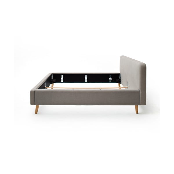 Taupe spalvos dvigulė lova audiniu dengta be grotelių 180x200 cm Mattis – Meise Möbel-image-3