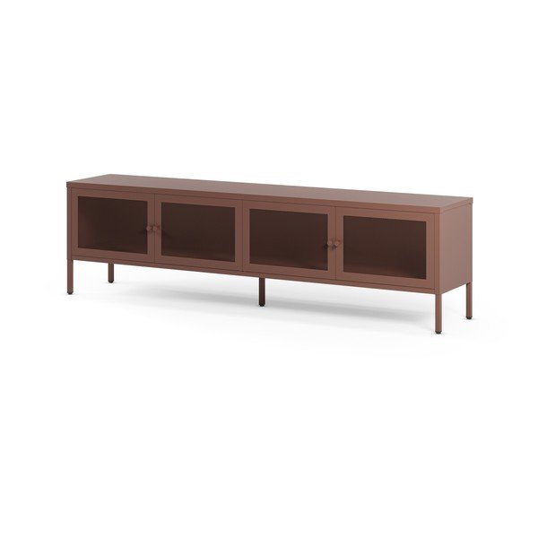Bordo spalvos iš metalo TV spintelė 160x50x35 cm Fayna – Marckeric-image-3