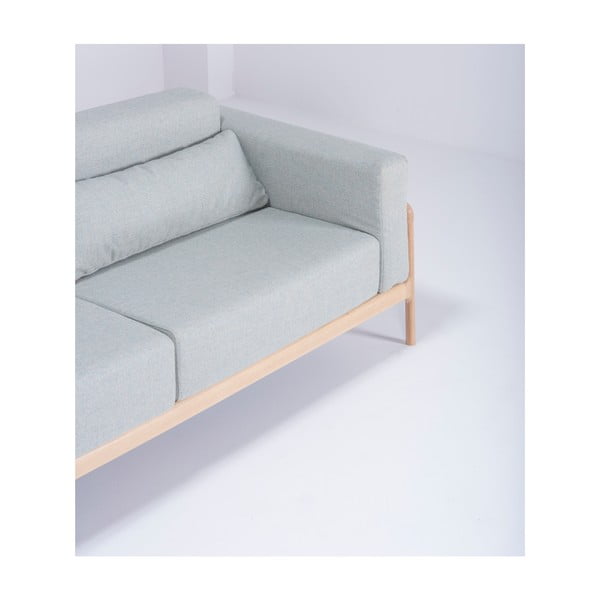 Mėlynai pilka sofa su ąžuolo konstrukcija Gazzda Fawn, 210 cm-image-3