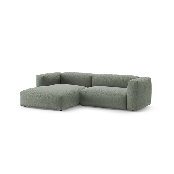 Pilkai žalios spalvos sulankstoma modulinė kampinė sofa (su kairiuoju kampu/su gultu) – Micadoni -image-4
