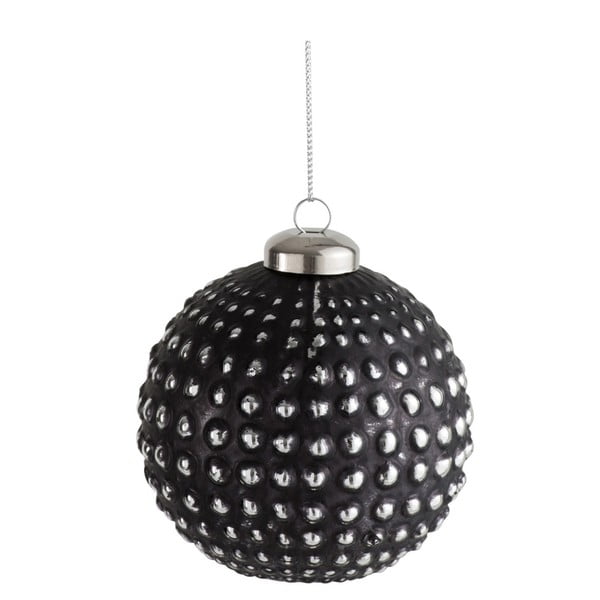 4 juodo stiklo kalėdinių papuošimų rinkinys J-Line Ball