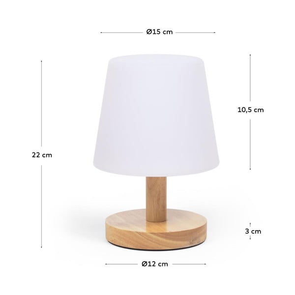 Natūralios spalvos šviesos diodų šviesos diodų reguliuojamo apšvietimo stalinė lempa (aukštis 22 cm) Ambar - Kave Home-image-3