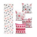 4 kalėdinių pagalvių užvalkalų ir staltiesės rinkinys Minimalist Cushion Covers Red Christmas