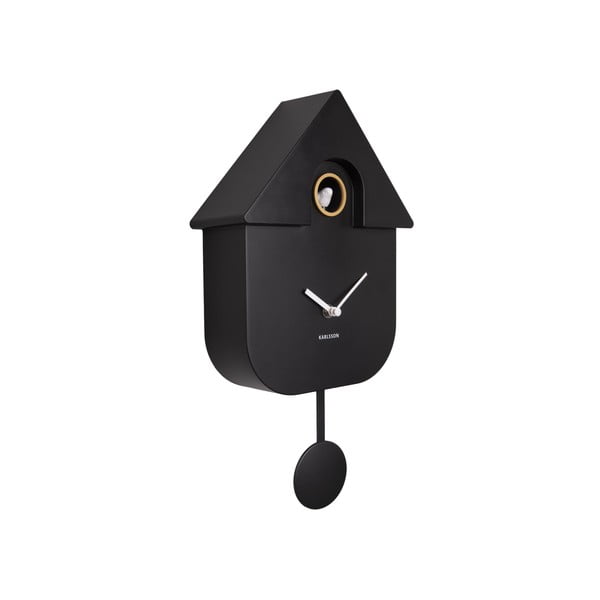 Juodas sieninis laikrodis Karlsson Modern Cuckoo, 21,5 x 41,5 cm-image-2