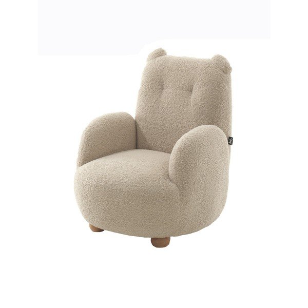 Smėlio spalvos vaikiškas krėslas iš boucle Rocky – Vipack