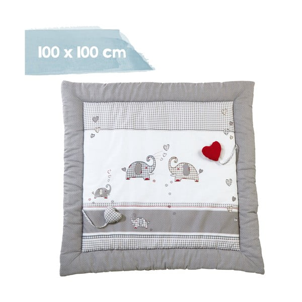 Baltos spalvos/pilkos spalvos vaikų žaidimų kilimėlis 100x100 cm Jumbo twins – Roba-image-1