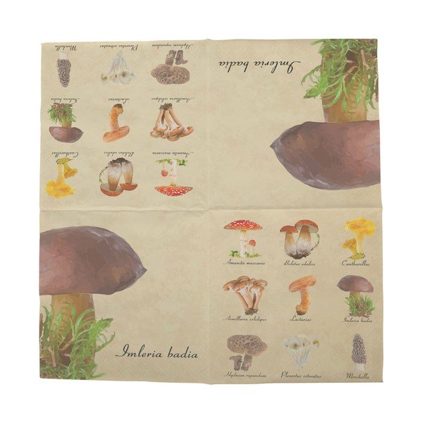 2 pakuočių po 20 "Esschert Design Mushroom" servetėlių rinkinys-image-1