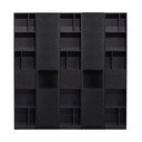 Iš pušies masyvo modulinė knygų spinta juodos spalvos 200x210 cm Finca – WOOOD