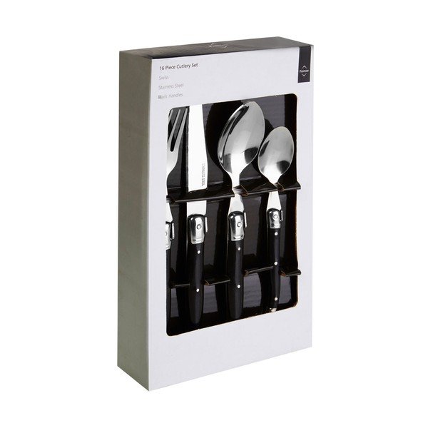 Stalo įrankiai juodos spalvos iš nerūdijančio plieno 16 vnt. Swiss – Premier Housewares-image-1
