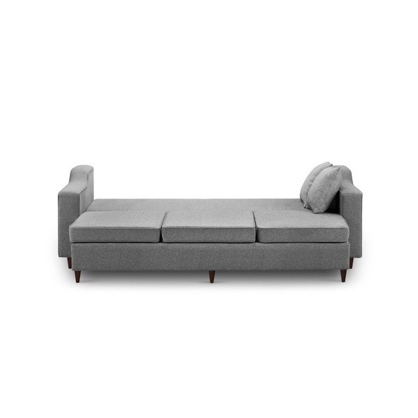 Tamsiai pilka trivietė sofa-lova su daiktadėže Mazzini Sofas Narcisse-image-1