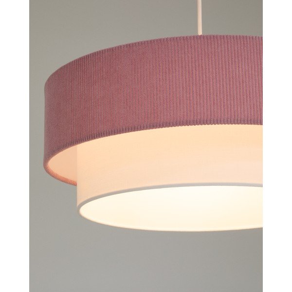 Baltos spalvos/šviesiai rožinės spalvos vaikiškas pakabinamas šviestuvas su tekstiliniu gaubtu Bianella – Kave Home-image-2