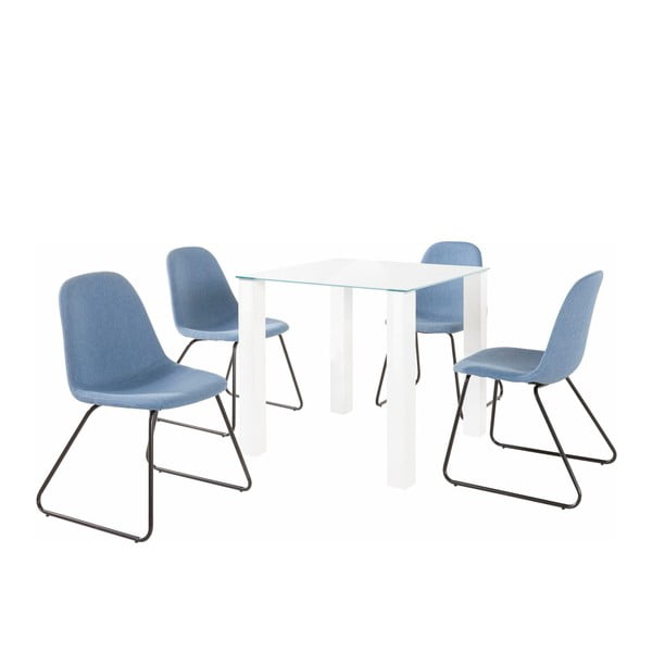 Stalo ir 4 mėlynų kėdžių komplektas Støraa Dante Colombo