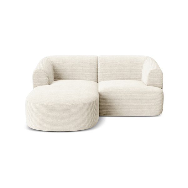 Smėlio spalvos kampinė sofa iš kordinio velveto (su kairiuoju kampu/su gultu) Campi – Cosmopolitan Design-image-2