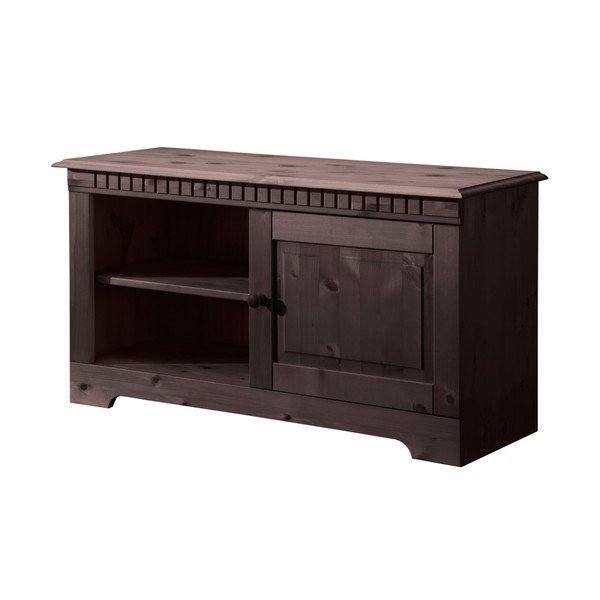 Iš pušies masyvo žema šoninė spintelė rudos spalvos 50x35 cm Cubrix – Støraa