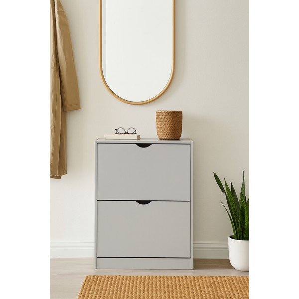 Pilkos spalvos atlenkiama spintelė batams 50x82x24 cm Stelo – Bonami Essentials-image-1