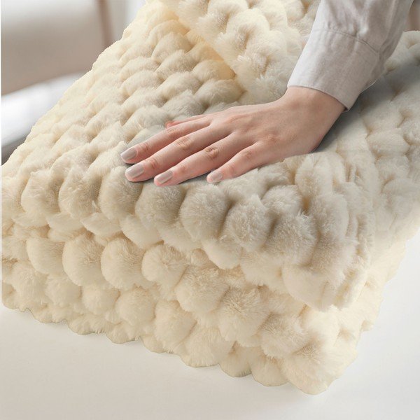 Dramblio kaulo spalvos iš mikropliušo antklodė ir pledas 180x220 cm Frosty – douceur d'intérieur-image-2