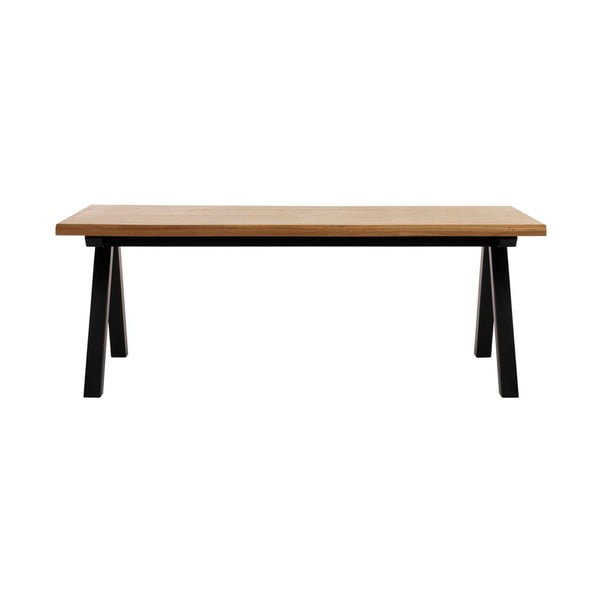 Valgomojo stalas iš baltos spalvos ąžuolo medienos Unique Furniture Oliveto, 100 x 210 cm