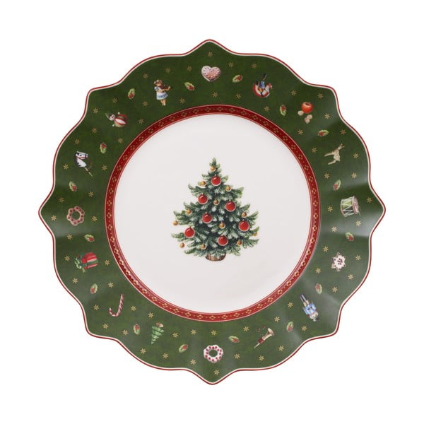 Žalia porcelianinė lėkštė su kalėdiniu motyvu Villeroy & Boch, ø 24 cm