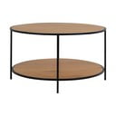 Apvalios formos kavos staliukas natūralios spalvos su ąžuolo dekoro stalviršiu ø 80 cm Vita – House Nordic