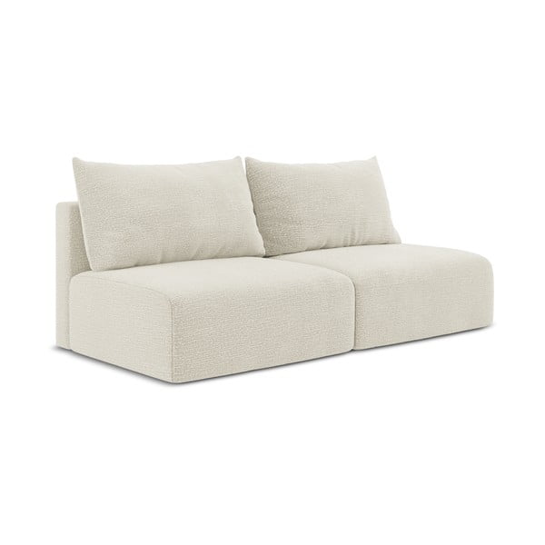Kreminės spalvos sulankstoma/su sandėliavimo vieta sofa 216 cm Kalena – Makamii-image-2
