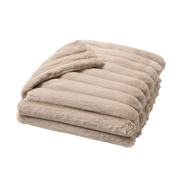 Smėlio spalvos iš mikropliušo antklodė ir pledas 180x220 cm Boudoir – douceur d'intérieur