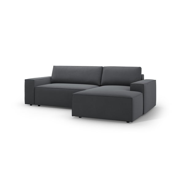 Sulankstoma kampinė sofa tamsiai pilkos spalvos (su dešiniuoju kampu) Jodie – Micadoni Home-image-2