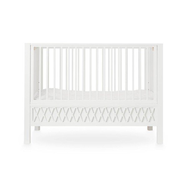 Baltos spalvos vaikiška lovelė reguliuojamas aukštis/galima pastatyti šalia lovos 60x120 cm Harlequin – Cam Cam Copenhagen