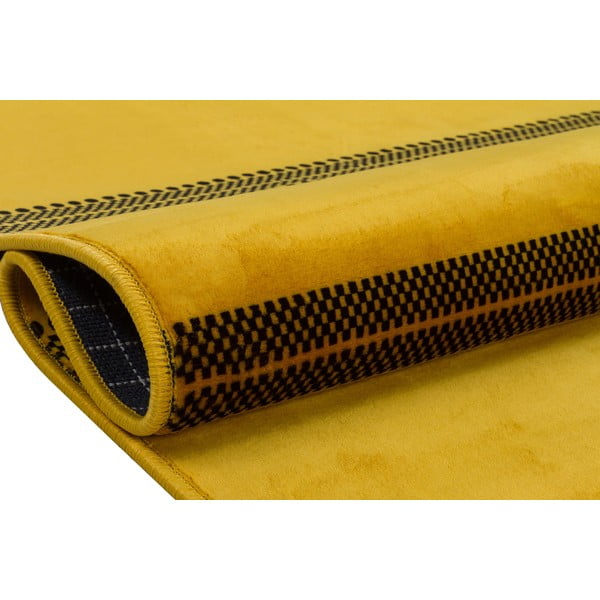 Geltonas plaunamas kilimas 120x80 cm - Vitaus-image-3