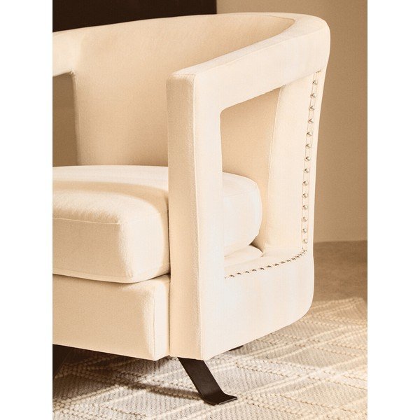 Smėlio spalvos pasukamas krėslas iš velveto Hestia – Premier Housewares-image-4