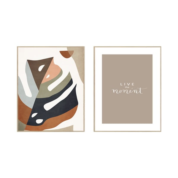 Paveikslai 2 vnt. 30x40 cm Live the Moment – knor