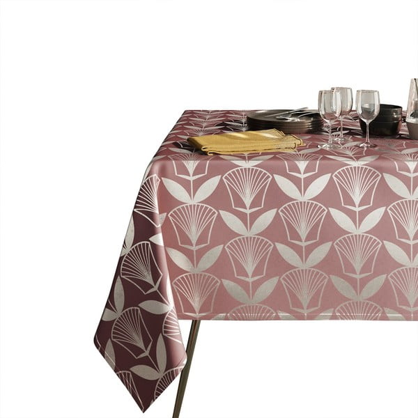 Rožinė staltiesė AmeliaHome Floris, 140 x 180 cm