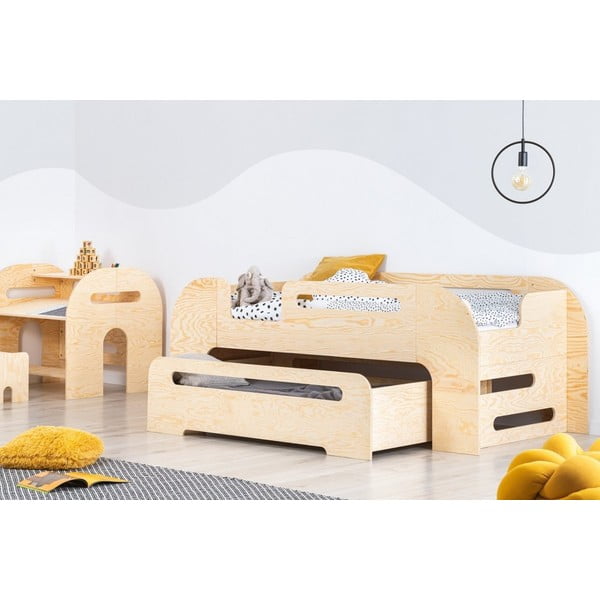 Ištraukiama vaikiška lova natūralios spalvos 80x200 cm AIKO – Adeko-image-2