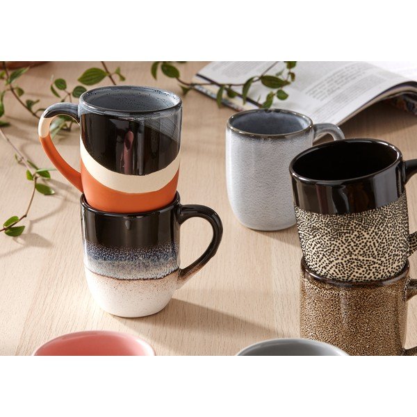 Juodos ir baltos spalvos puodelis 300 ml Cafe – Ladelle-image-1