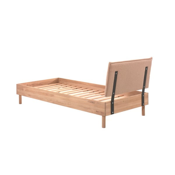 Natūralios spalvos iš ąžuolo masyvo viengulė lova su lovos grotelėmis 90x200 cm Forrest – Vipack-image-2