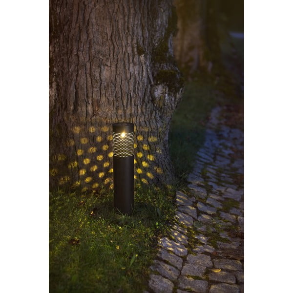 Juodos spalvos saulės energija veikiantis nerūdijančio plieno LED apšvietimas Star Trading Blace, aukštis 39 cm-image-3