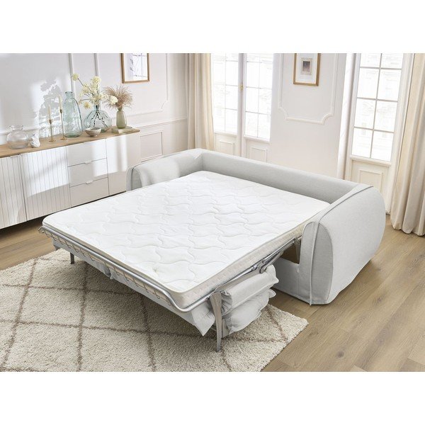 Šviesiai pilkos spalvos sofa miegojimui/sulankstoma 216 cm Archimede – Bobochic Paris-image-1