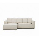 Smėlio spalvos sulankstoma kampinė sofa iš šenilinio audinio (su kairiuoju kampu/su gultu) Marela – Kave Home