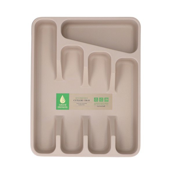 Smėlio spalvos bambuko stalo įrankių organizatorius Kitchen Craft Natural Elements-image-3