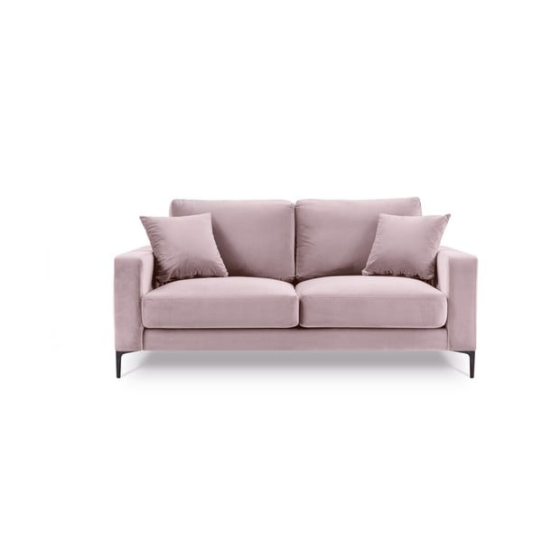 Rožinė aksominė sofa Kooko Home Harmony, 158 cm