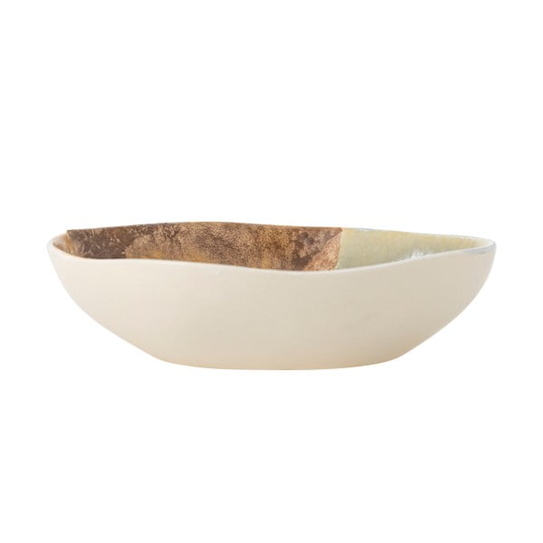 Kreminės spalvos iš akmens masės mažas dubuo 1,3 l Lacey – Bloomingville-image-2