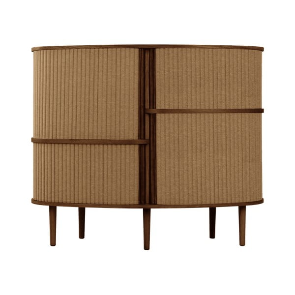 Rudos spalvos/šviesiai rudos spalvos spintelė iš ąžuolo su stumdomomis durimis 120x100x50 cm Audacious – UMAGE