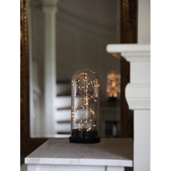 Juoda LED šviesos dekoracija Star Trading Glass Dome, aukštis 25 cm-image-4