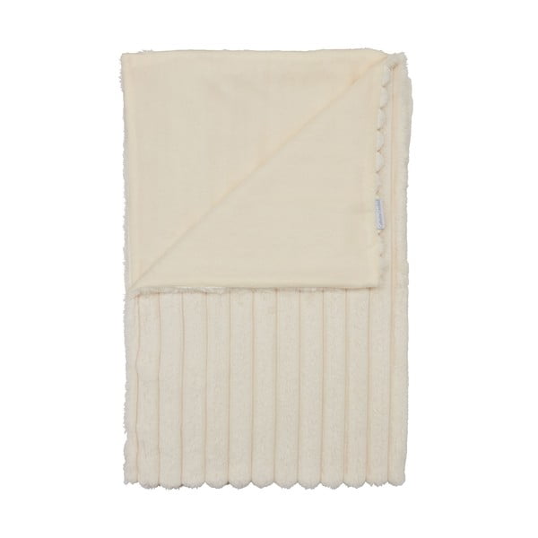 Kreminės spalvos iš mikropliušo antklodė ir pledas 130x170 cm Cosy Ribbed – Catherine Lansfield