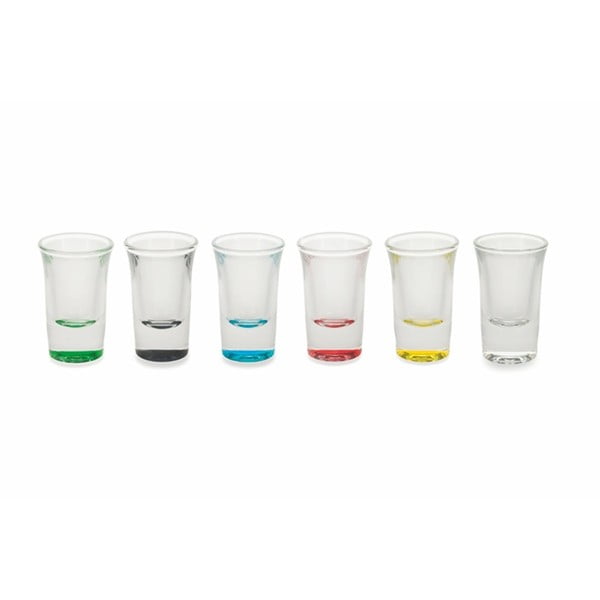 6 stiklinių rinkinys Villa d'Este One Shot Liquorini Colori, 30 ml
