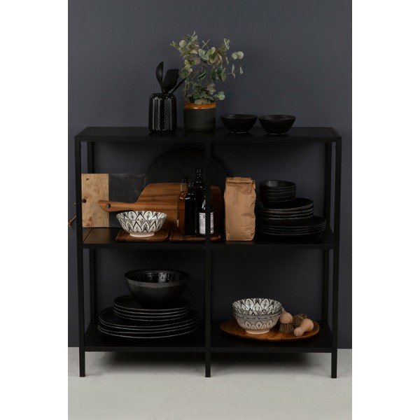 Juoda metalinė lentyna Canett Lite, 100 cm pločio-image-1