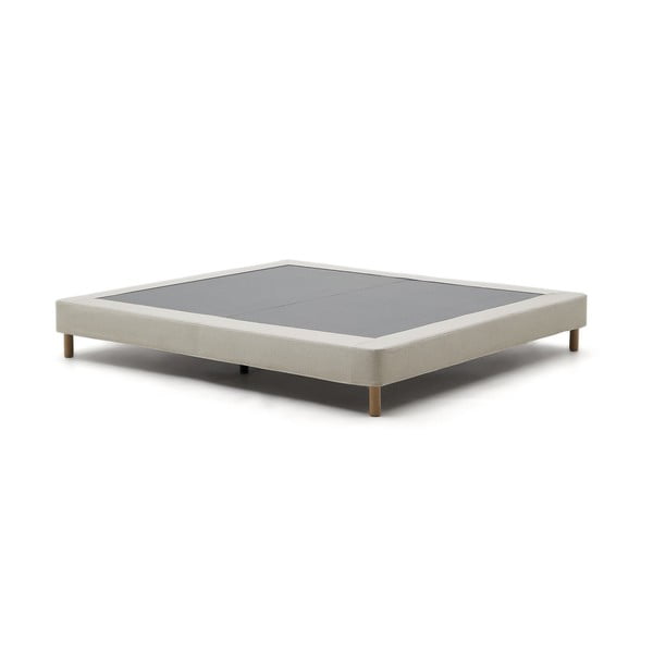 Smėlio spalvos dvigulė lova audiniu dengta 150x190 cm Ofelia – Kave Home