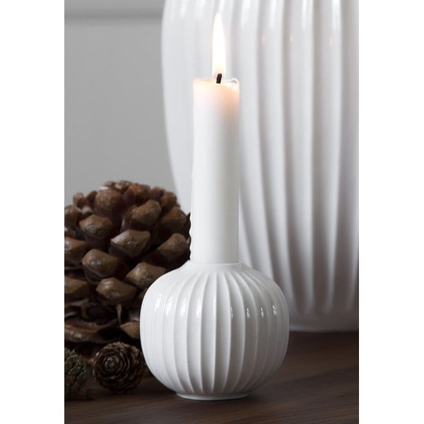 Balta porcelianinė žvakidė Kähler Design Hammershoi, ⌀ 7,5 cm-image-2